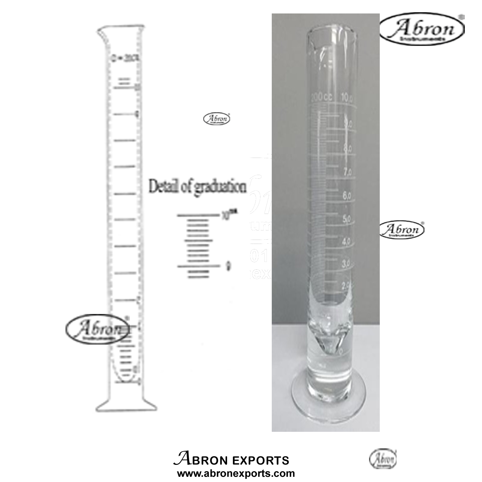 Rain guage cylinder glass diagram size AM-118CY